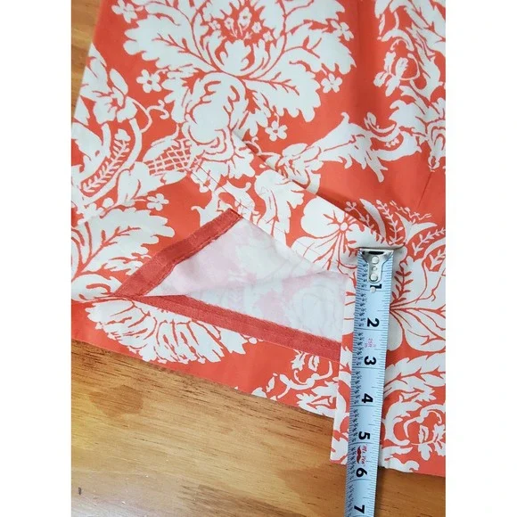 J Crew Pencil Skirt 6 Coral Coconut Girl Tropical Beachy Vacation Luau Hawaiian - Picture 5 of 9